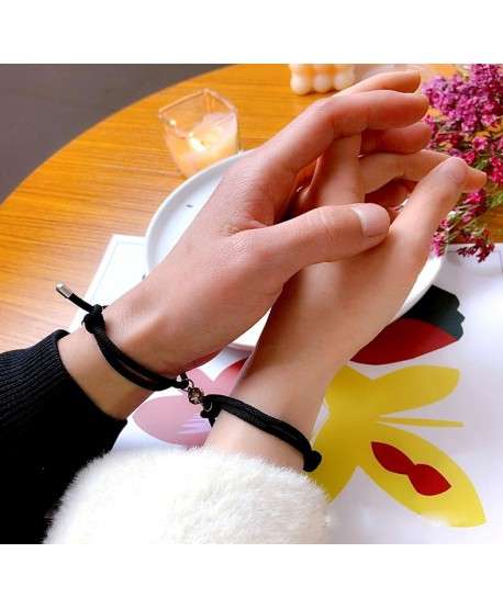 Bransoletki magnetyczne czarne kluczyk kłódka Best Friends