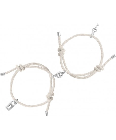 Bransoletki magnetyczne białe kluczyk kłódka Best Friends