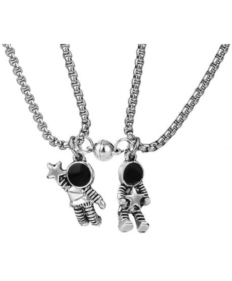 Naszyjniki magnetyczne srebrne kosmonauci best friends