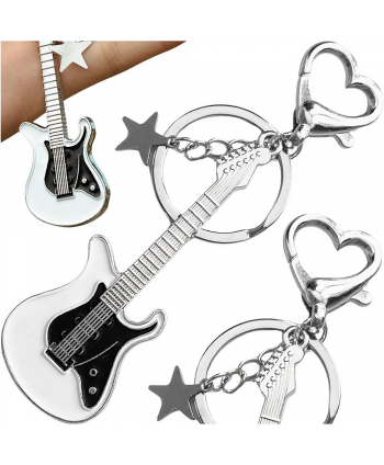 Brelok srebrny gitara z gwiazdką