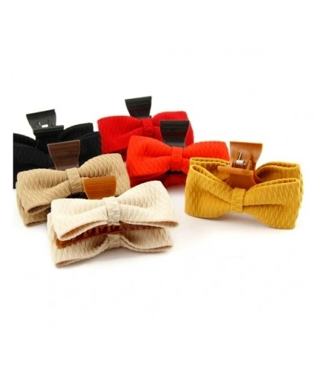 Klamry do włosów z materiałową kokardą