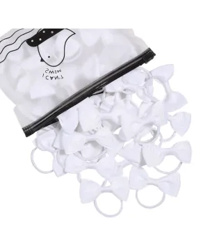 Gumki kokardki białe