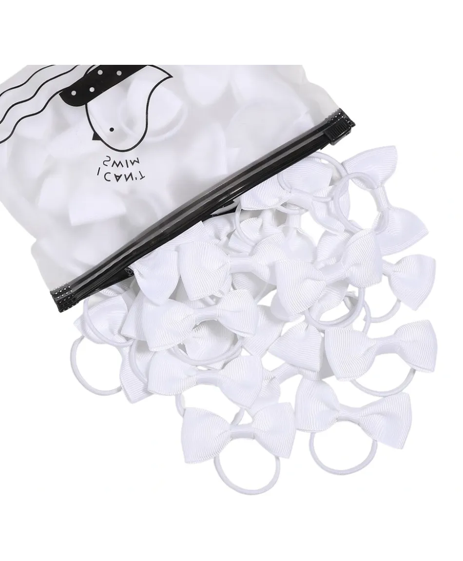 Gumki kokardki białe