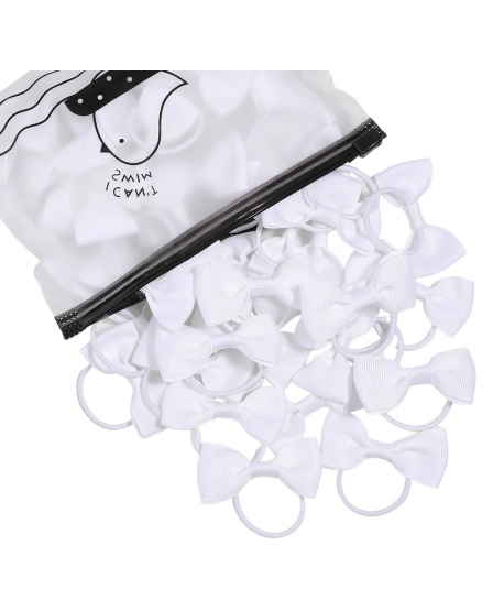 Gumki kokardki białe