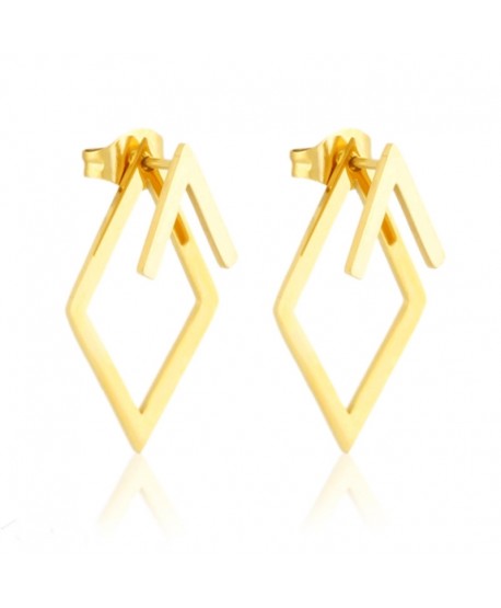 Kolczyki stal podwójne trójkąty