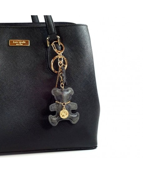 Breloczek krateczkowy miś z dowieszkami czarny