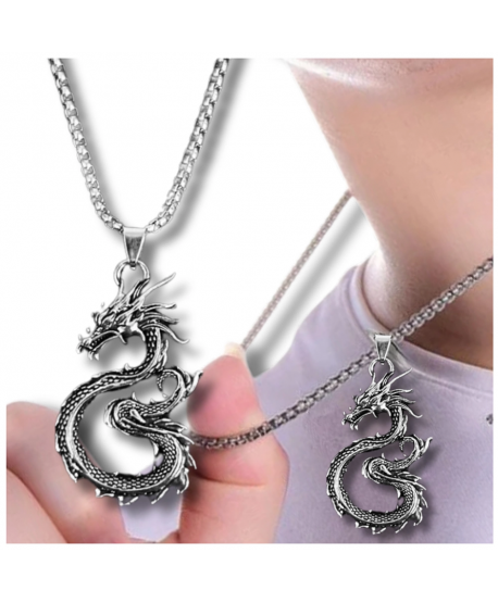 Męski naszyjnik na łańcuszku smok