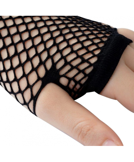 Rękawiczki mitenki długie czarne kabaretki