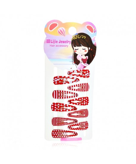 Spineczki pyki dziecięce czerwone zestaw 10 szt