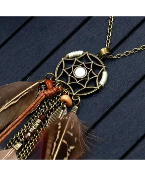 Wisior dream catcher długi z łapaczem snów