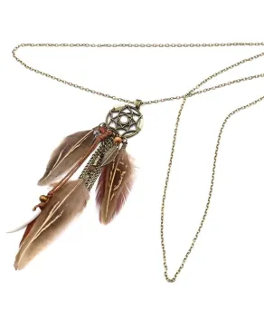 Wisior dream catcher długi z łapaczem snów