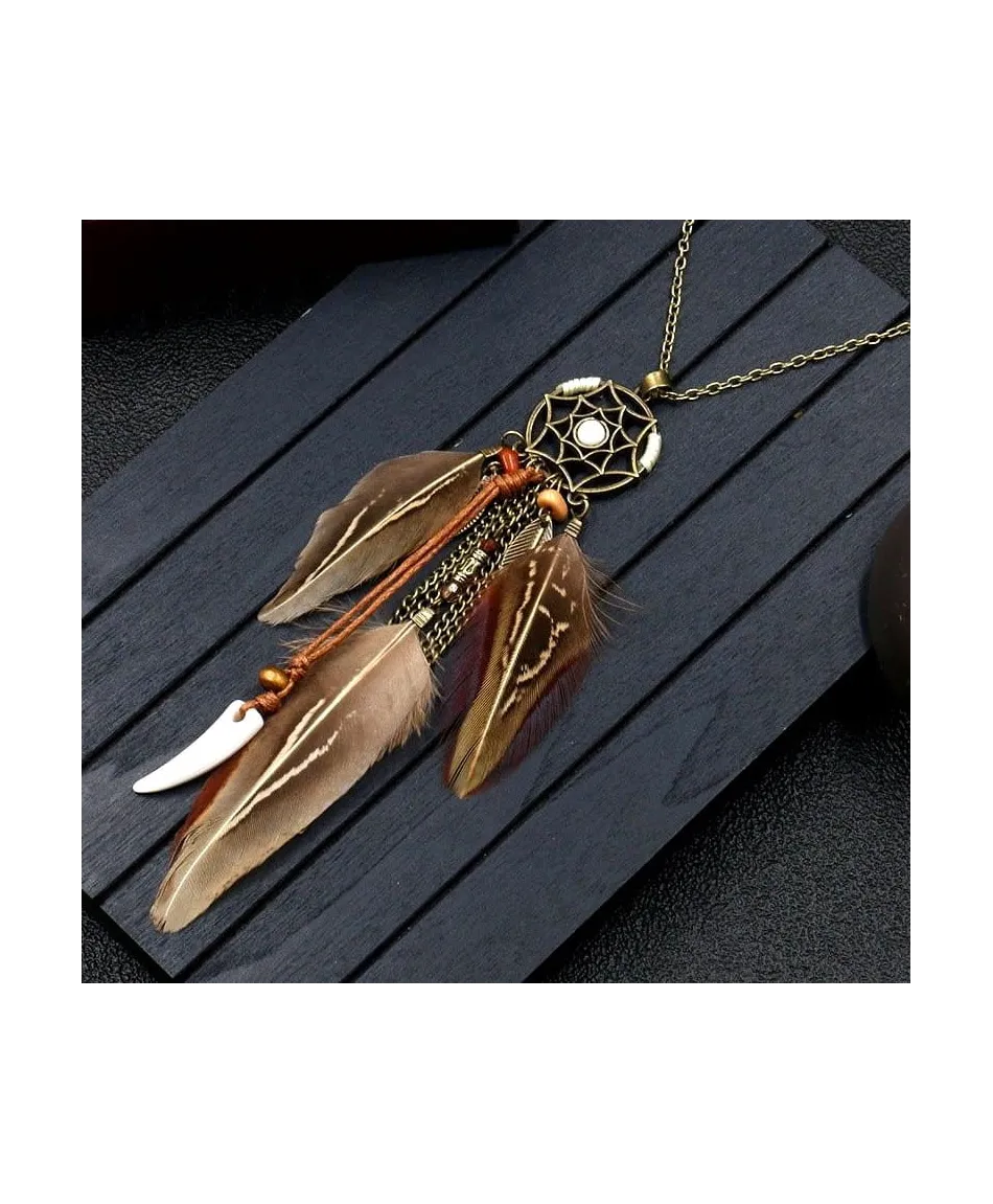 Wisior dream catcher długi z łapaczem snów