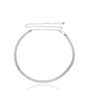 Pasek łańcuszkowy srebrny płaska siateczka