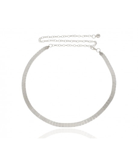 Pasek łańcuszkowy srebrny płaska siateczka