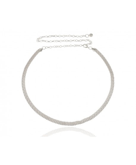 Pasek łańcuszkowy srebrny gruba żmijka