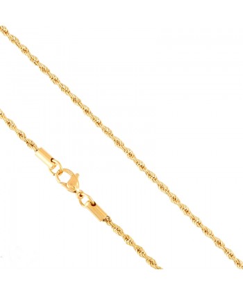 Łańcuszek stal złoty 45 cm splot kordel