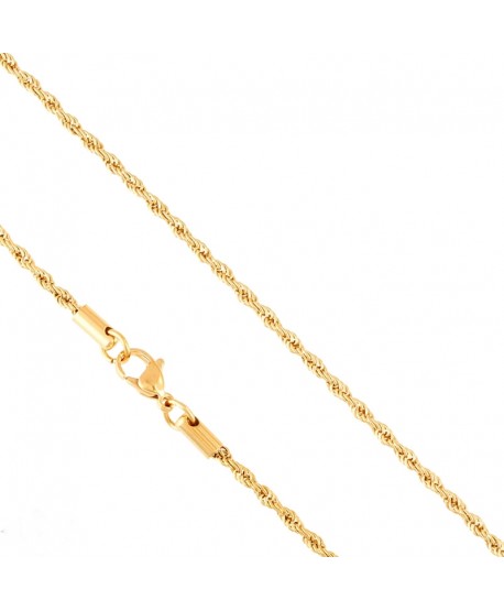 Łańcuszek stal złoty 45 cm splot kordel