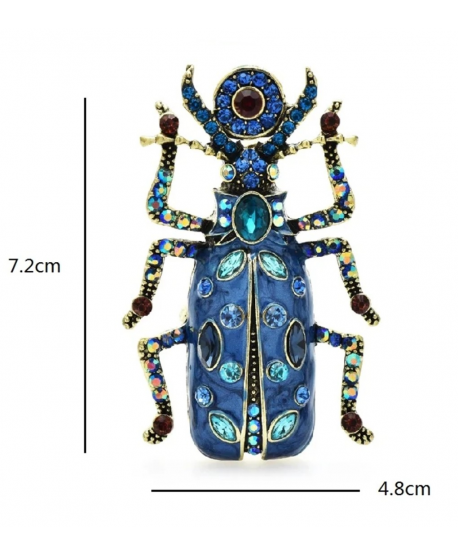 Duża broszka niebieski skarabeusz