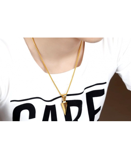 Naszyjnik męski grot złoty