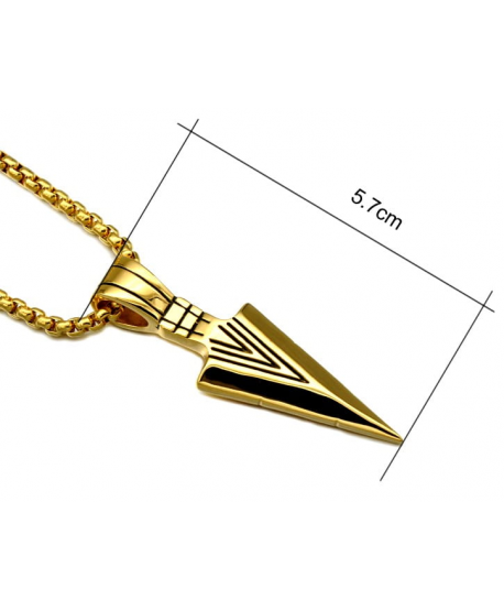 Naszyjnik męski grot złoty