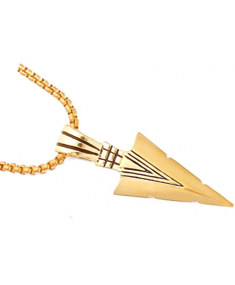 Naszyjnik męski grot złoty