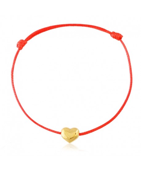 Bransoletka czerwony sznurek z pompowanym sercem