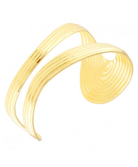 Bransoletka stal mankiet sztywna złota