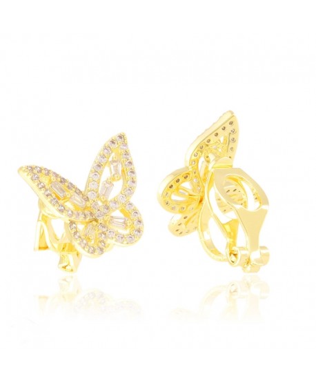 Klipsy stal cyrkoniowe motylki