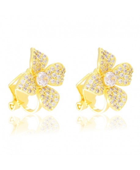 Klipsy stal cyrkoniowe kwiatuszki