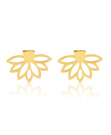 Kolczyki stal dwustronne listeczki