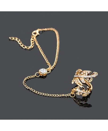 Bransoletka złota na dłoń z pierścionkiem