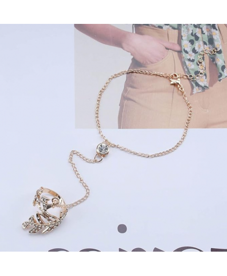 Bransoletka złota na dłoń z pierścionkiem