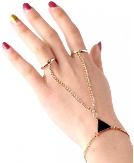 Bransoletka złota na dłoń z pierścionkiem