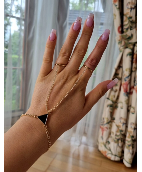 Bransoletka złota na dłoń z pierścionkiem