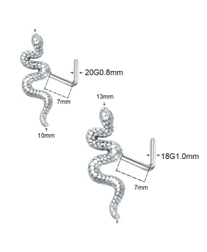 Kolczyki pigmeje do nosa stal z wężem