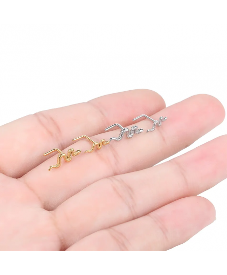 Kolczyki pigmeje do nosa stal z wężem 0.8 mm