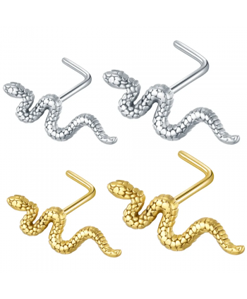 Kolczyki pigmeje do nosa stal z wężem 0.8 mm