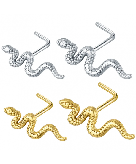 Kolczyki pigmeje do nosa stal z wężem 0.8 mm