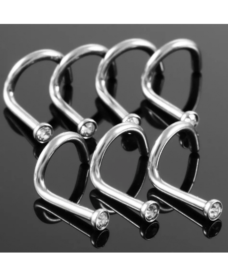 Kolczyki stal zakręcone pigmeje do nosa z cyrkonią