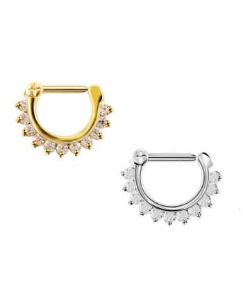 Kolczyki kółeczka stal clicker z cyrkoniami 8 mm septum helix daith