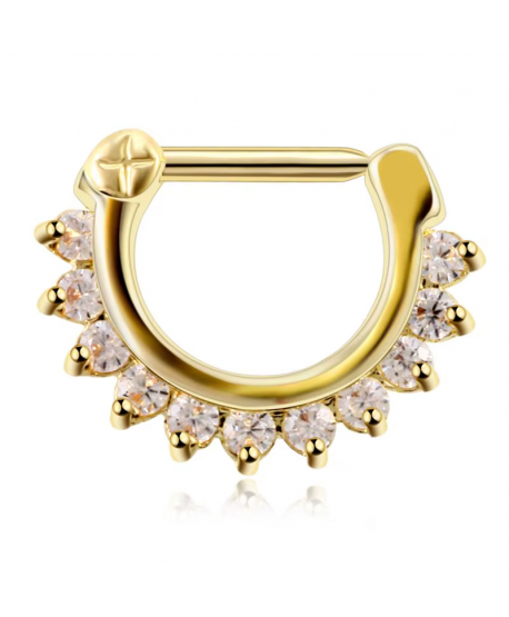 Kolczyki kółeczka stal clicker z cyrkoniami 8 mm septum helix daith