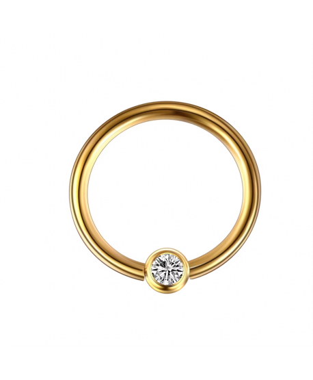 Kolczyki kółeczka tytan z cyrkoniową kulką 6/8/10/12 mm