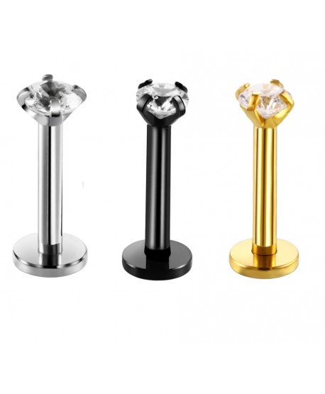 Labret stal z cyrkonią 6/8 mm helix stud