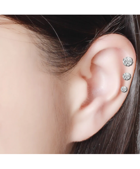 Labret stalowy z cyrkoniową kulką 6 mm