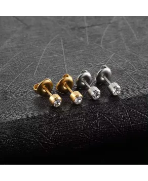 Kolczyki do przekłuwania sterylne złote srebrne stal