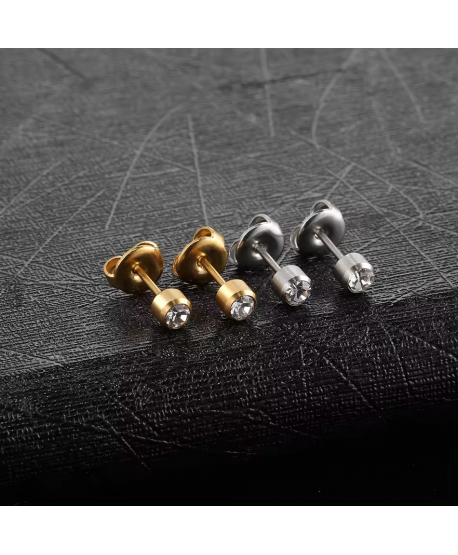 Kolczyki do przekłuwania sterylne złote srebrne stal