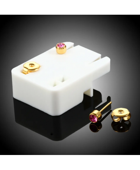 Kolczyki do przekłuwania sterylne złote stal z kolorem