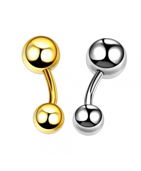Kolczyki do pępka z kulką srebrne złote