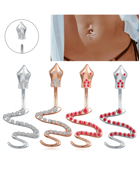 Kolczyki do pępka stal cyrkoniowe węże