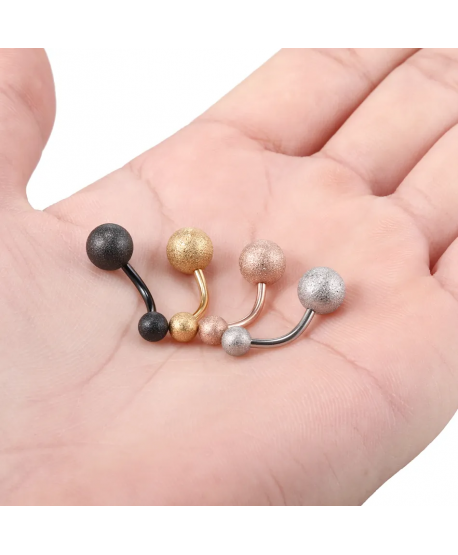 Kolczyki do pępka stal brokatowe kulki